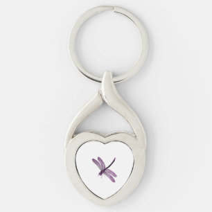 Asexual Pride Vintage Dragonfly Art Keychain