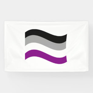 Asexual Pride Wavy Flag Banner