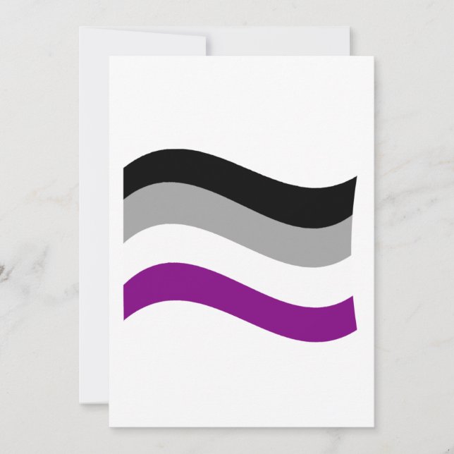 Asexual Pride Wavy Flag Holiday Card (Front)