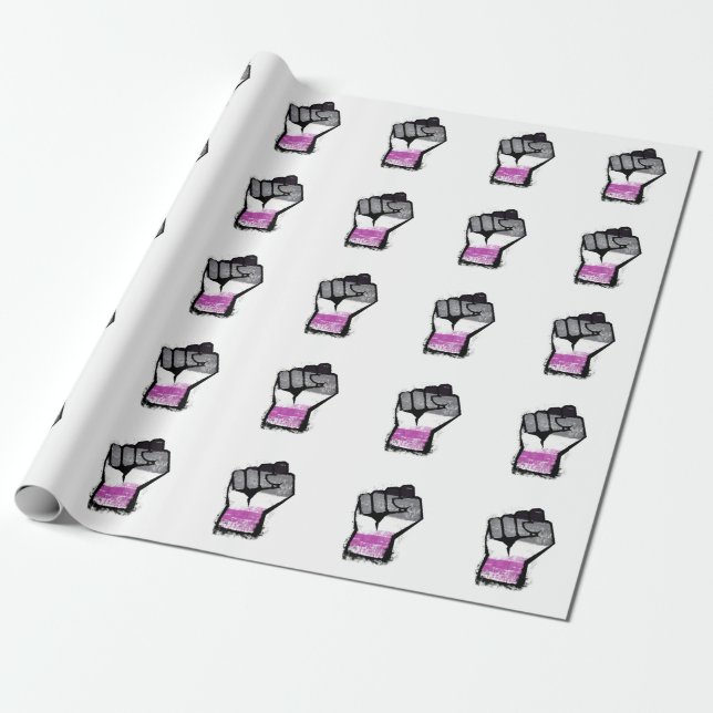 Asexual Protest Fist Wrapping Paper (Unrolled)