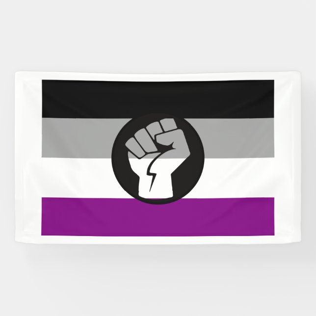 Asexual Protest Flag Banner (Horizontal)