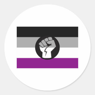 Asexual Protest Flag Classic Round Sticker