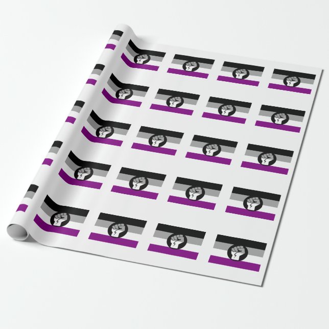 Asexual Protest Flag Wrapping Paper (Unrolled)