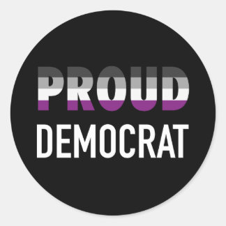 Asexual Proud Democrat Classic Round Sticker