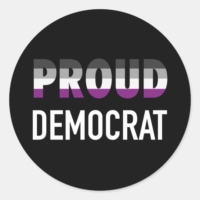 Asexual Proud Democrat Classic Round Sticker (Front)