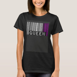 Asexual Queen Barcode Asexual Pride Flag Aesthetic T-Shirt