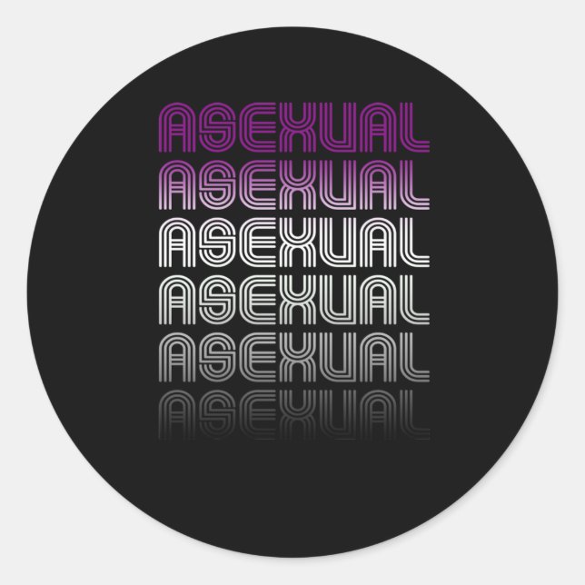 Asexual Retro Pride Classic Round Sticker (Front)