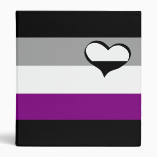 Asexual stripes binder - with half-filled heart