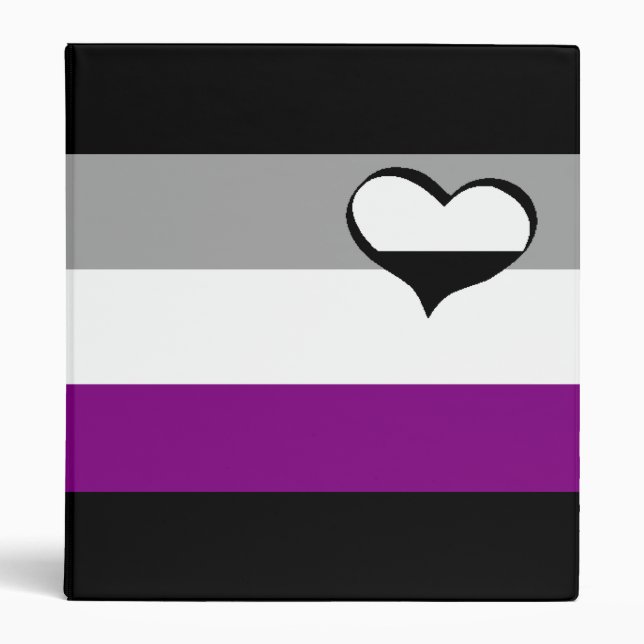 Asexual stripes binder - with half-filled heart (Front)