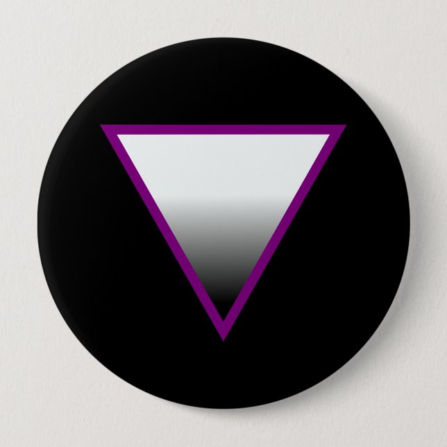 ASEXUAL TRIANGLE SYMBOL 3D 4 INCH ROUND BUTTON (Front)