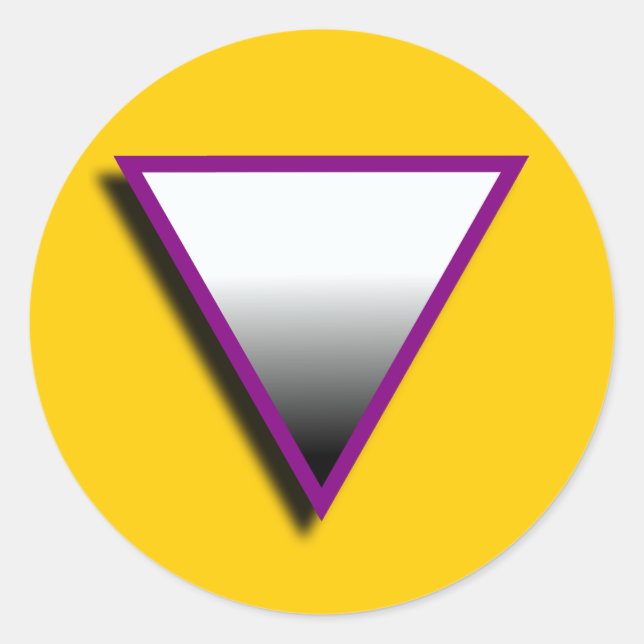 ASEXUAL TRIANGLE SYMBOL 3D CLASSIC ROUND STICKER (Front)