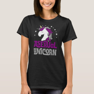 Asexual Unicorn Cute Girly Magical Ace Pride Flag  T-Shirt