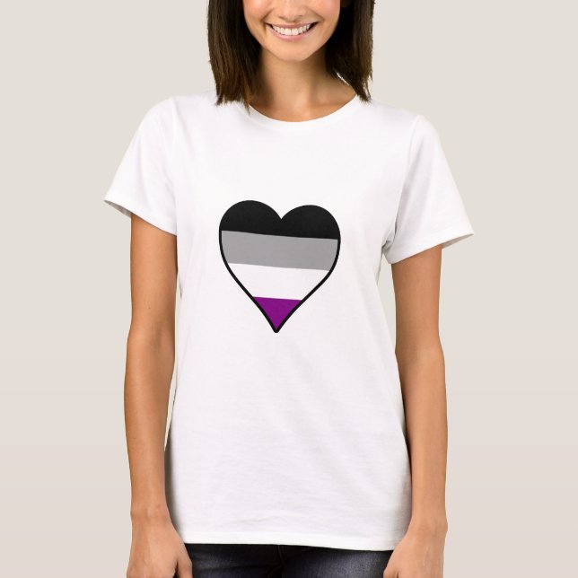 Asexualité orgueil coeur T-shirt (Devant)