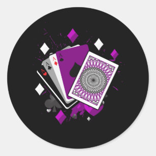 Asexuality Ace Flag Playing Cards Queer Lgbt Pride Classic Round Sticker
