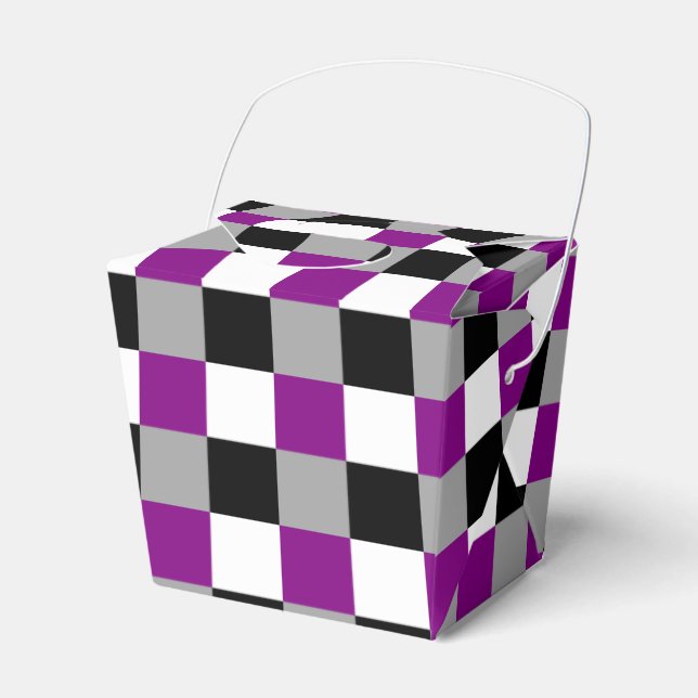 Asexuality colours chequered pattern favor box (Front Side)