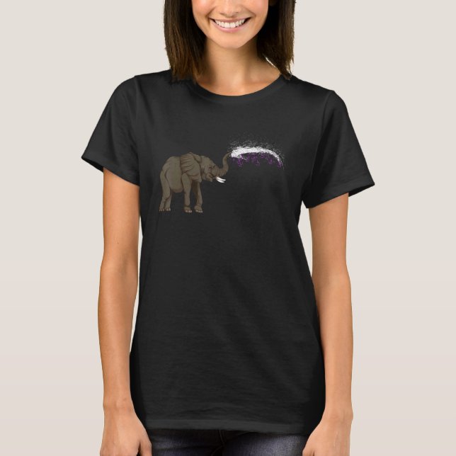 Asexuality Flag Equality Ace Pride Cute Elephant A T-Shirt (Front)