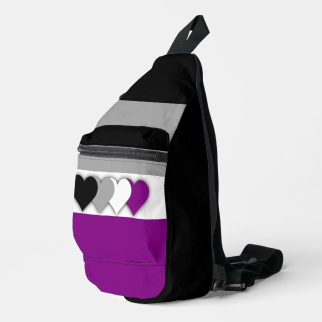 Asexuality flag  sling bag (Right Corner)