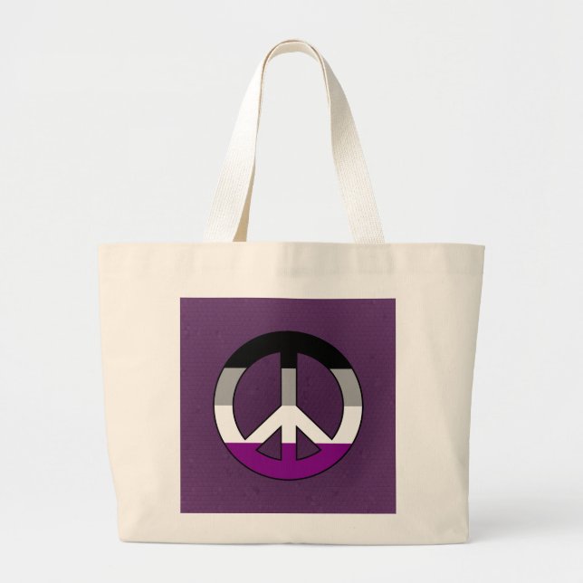 Asexuality peace sign Backpack Large Tote Bag (Front)