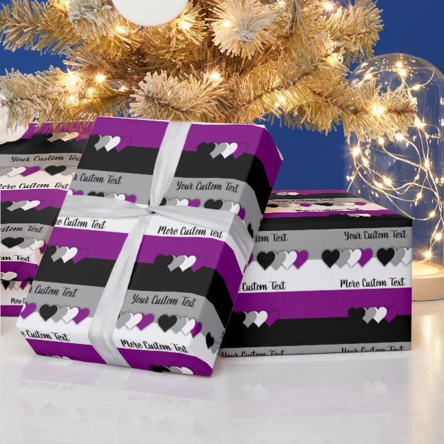 Asexuality pride flag with text wrapping paper (Holidays)