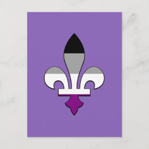 Asexuality pride fleur-de-lis postcard