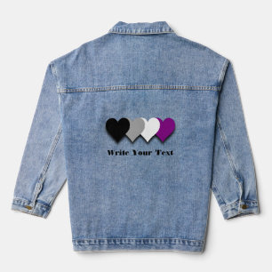 Asexuality pride hearts  denim jacket