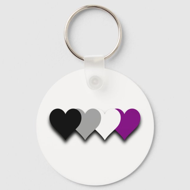 Asexuality pride hearts Keychain (Front)