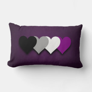 Asexuality pride hearts pillow