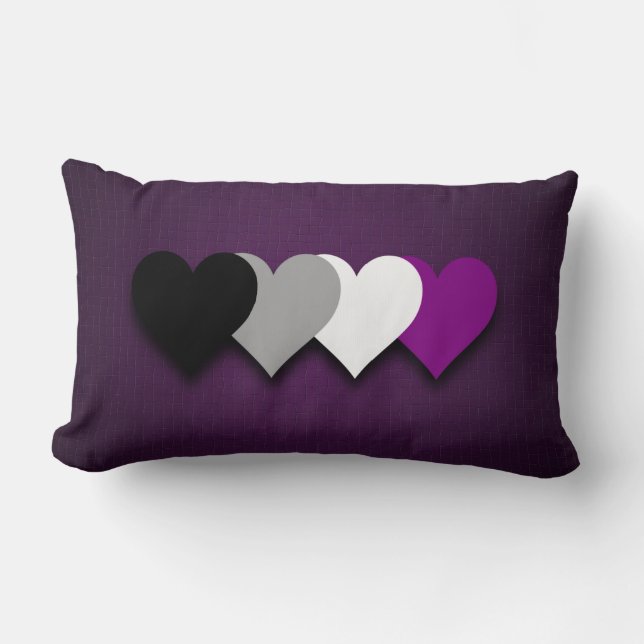 Asexuality pride hearts pillow (Front)