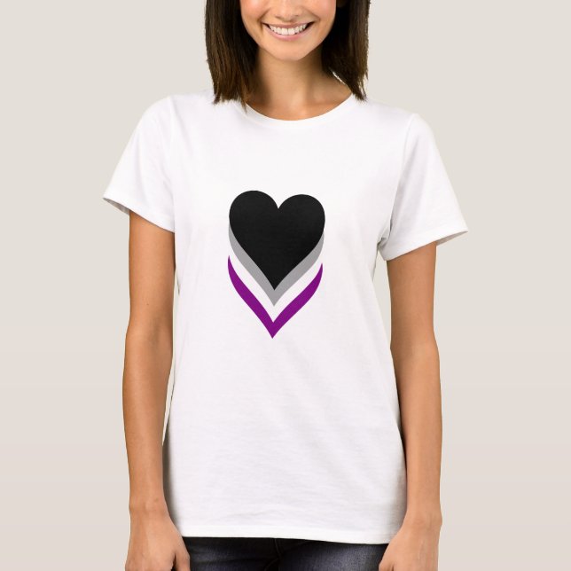 Asexuality pride hearts T-Shirt (Front)