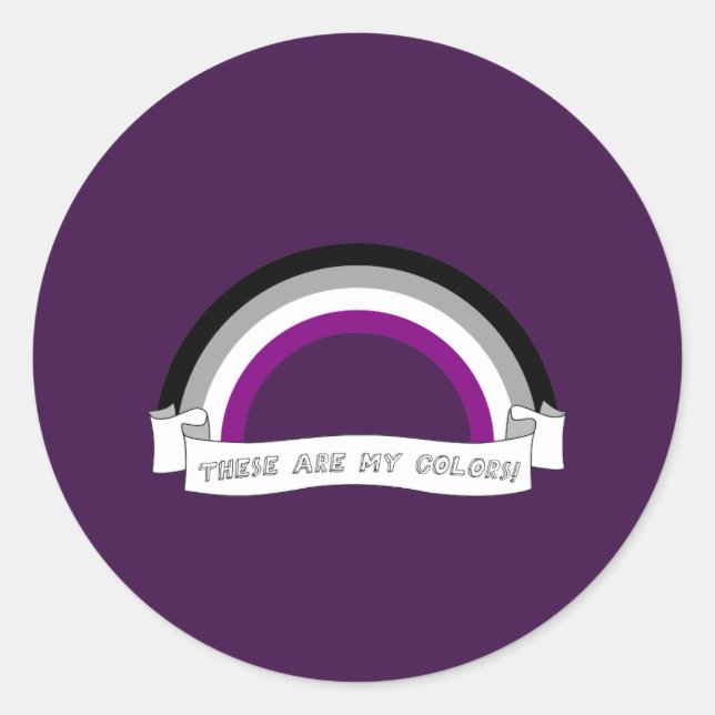 Asexuality pride rainbow classic round sticker (Front)