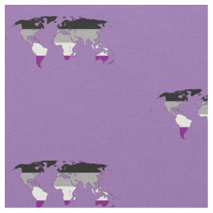 Asexuality pride world map fabric