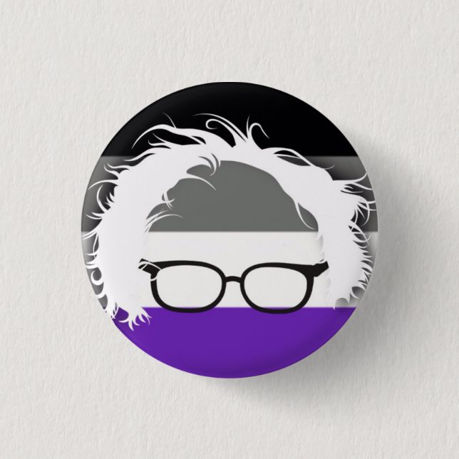 Asexuals for Bernie Sanders 1 Inch Round Button (Front)