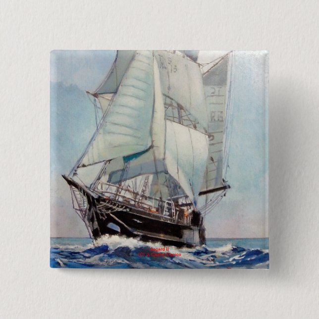 Asgard II 2 Inch Square Button (Front)