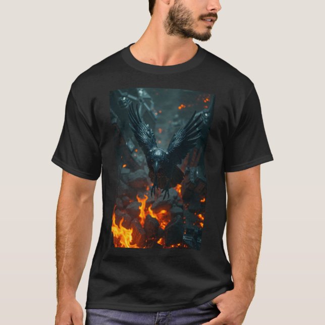 Ash and Ember – Crow of Rebirth T-Shirt | Dark Cur (Front)
