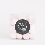 Ash Black | Mint to Be Personalized Wedding Favour Classic Round Sticker<br><div class="desc">Minty fresh wedding favour stickers feature "mint to be" in white script lettering accented with hearts,  on a soft ash black background. Personalize with your names and wedding date.</div>