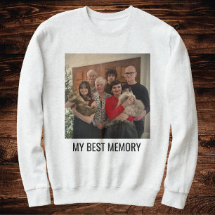 Ash Black Personalized Cat Mom Family Pet Photo Sweatshirt