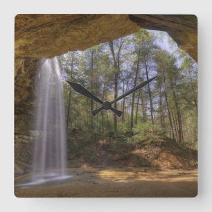 Ash Cave Waterfall at Hocking Hills Ohio Square Wall Clock