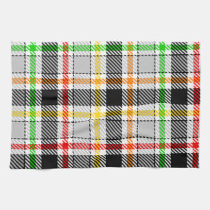 Ash Gray Black Multicolour Flannel Plaid Tartan Kitchen Towel