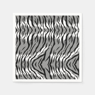 Ash Gray Tiger Skin Pattern Design Napkin