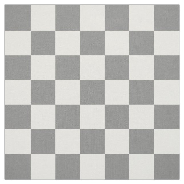 Ash Grey and White Chequered Pattern Textile Fabric (Swatch)