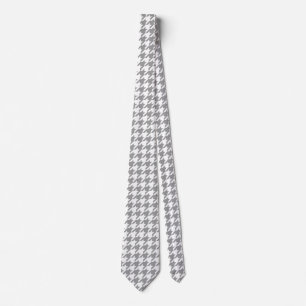 Ash Grey and White Houndstooth Check Tie