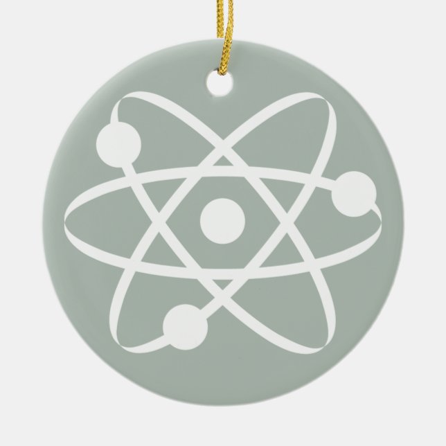 Ash Grey Atom Ceramic Ornament (Front)