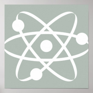 Ash Grey Atom Poster