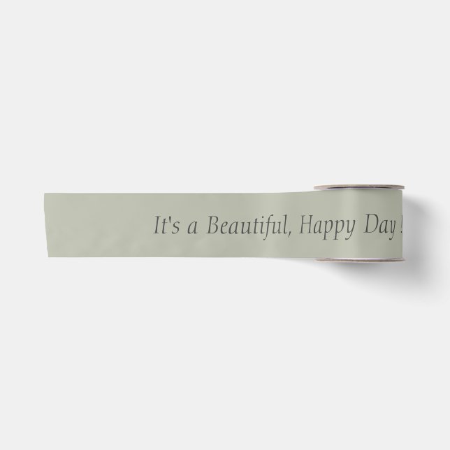 Ash Grey BABDAB - Custom Message or Blank Satin Ribbon (Front)