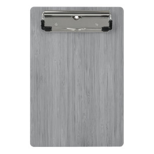 Ash Grey Bamboo Wood Grain Look Mini Clipboard