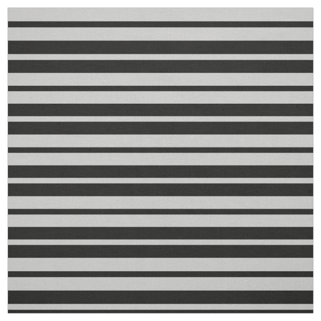 Ash Grey Black Stripes Pattern Design Fabric (Swatch)