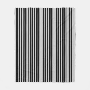 Ash Grey Black Vertical Stripes Pattern Fleece Blanket