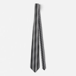 Ash Grey Black Vertical Stripes Pattern Tie