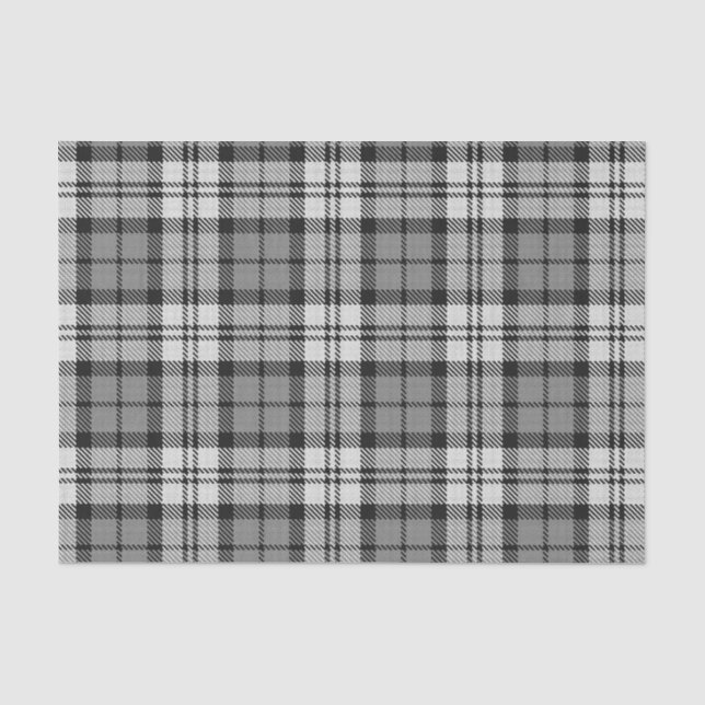 Ash Grey Blackwatch Campbell Tartan Plaid Tissue Paper (Front)