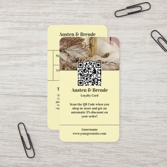 Ash Grey Brown Loyalty Card - Photo-Centric (Front/Back In Situ)